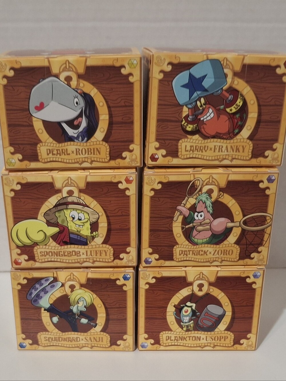6 Mcdonalds Spongebob/One Piece Toys: Pearl Larry Squidward Patrick Plankton Bob
